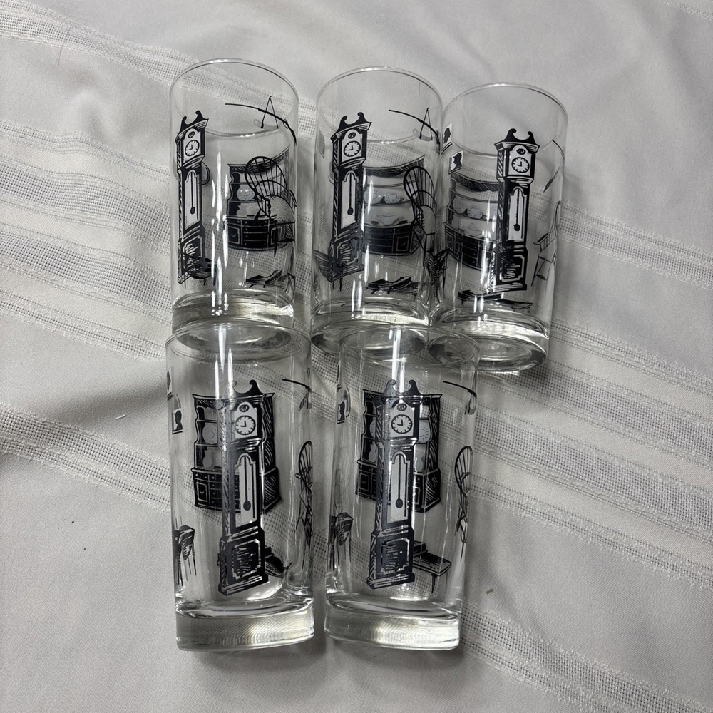 Libbey Colonial Homestead Vintage Drinking Glasses High Ball Set of 5 - Picture 4 of 10